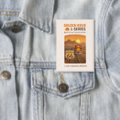 Retro Santa Fe Route 66 Trein Kingman Kunst Button (Insitu)