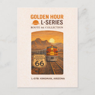 Retro Santa Fe Route 66 Trein Kingman Kunst Feestdagenkaart