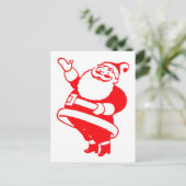 Retro Santa Feestdagenkaart (Staand voorkant)