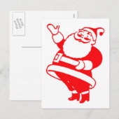 Retro Santa Feestdagenkaart (Voorkant / Achterkant)