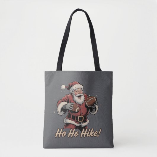 Retro Santa Football Speler Ho Hike Xmas Tote Bag (Voorkant)
