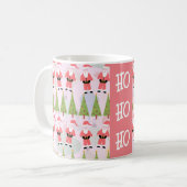 Retro Santa Fun Holiday Pattern Retro Koffiemok (Voorkant links)