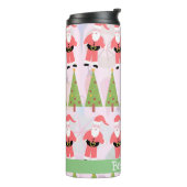 Retro Santa Fun kerstvakantie patroon Thermosbeker (Gedraaid links)