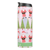 Retro Santa Fun kerstvakantie patroon Thermosbeker (Geroteerd rechts)
