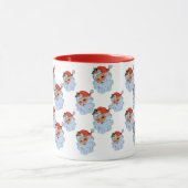 Retro Santa gezicht Kerstmis Mok (Midden)