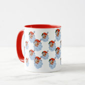 Retro Santa gezicht Kerstmis Mok (Voorkant links)