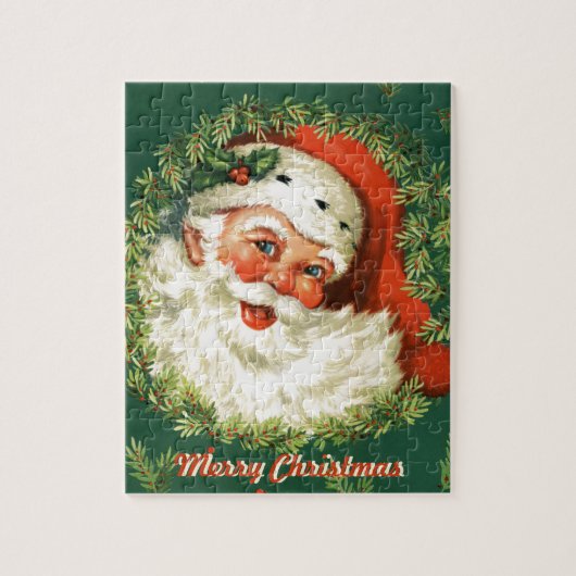 Retro Santa Gift Puzzle Legpuzzel (Verticaal)