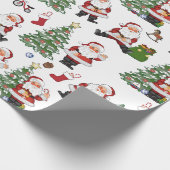 Retro Santa Gift Wrap Cadeaupapier (Hoek)
