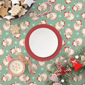 Retro Santa Green Christmas Tafelkleed