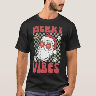 Retro Santa Groovy Kerstmis Vrolijke Vibes Xmas Hi T-shirt