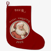  Retro Santa Grote Kerstsok (Voorkant)