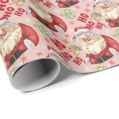 Retro Santa ho ho ho ho kerstcadeau Cadeaupapier (Rol Hoek)