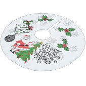 Retro Santa Ho Ho Kerstboomrok Kerstboom Rok (Gekanteld)