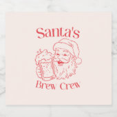 Retro Santa Holiday Bier Etiket (Enkel label)