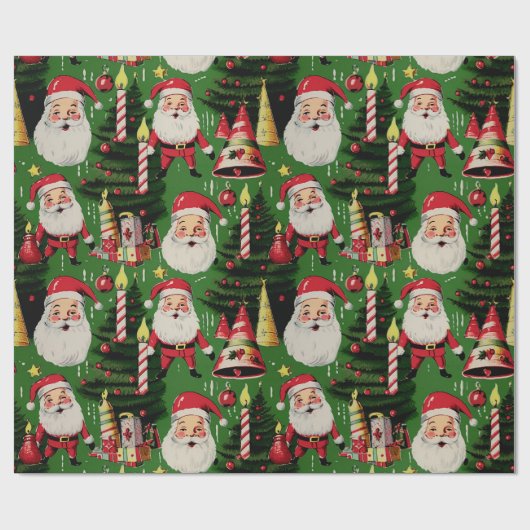 Retro Santa Holiday Delights 2 Cadeaupapier (Vlak)
