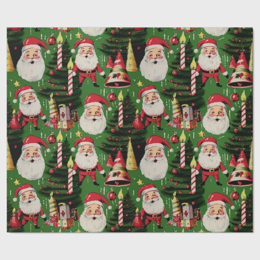 Retro Santa Holiday Delights 2 Cadeaupapier (Zoom)