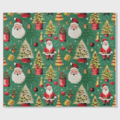 Retro Santa Holiday Delights Cadeaupapier (Vlak)