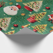 Retro Santa Holiday Delights Cadeaupapier (Hoek)