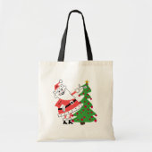 Retro Santa Holiday-overhemden en cadeautjes Tote Bag (Voorkant)