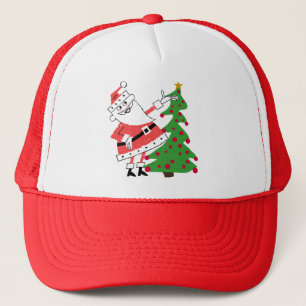 Retro Santa Holiday-overhemden en cadeautjes Trucker Pet