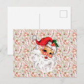 Retro Santa Holiday Postcard Briefkaart (Voorkant / Achterkant)