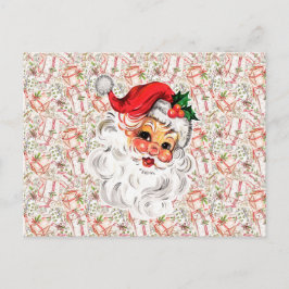 Retro Santa Holiday Postcard Briefkaart