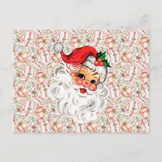 Retro Santa Holiday Postcard Briefkaart (Voorkant)