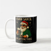 Retro Santa I Saw Santa Split The G Drinking Ugly Koffiemok (Links)