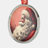 Retro Santa  Illustratie Metalen Ornament (Links)