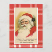  Retro Santa | Kaart met rode kerstmis (Voorkant)