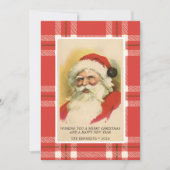  Retro Santa | Kaart met rode kerstmis (Voorkant)