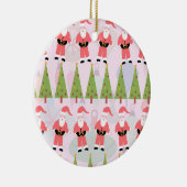 Retro Santa Keramisch Ornament (Rechts)