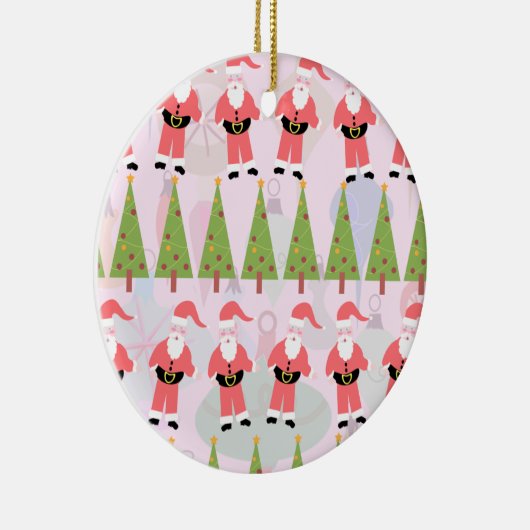 Retro Santa Keramisch Ornament (Rechts)