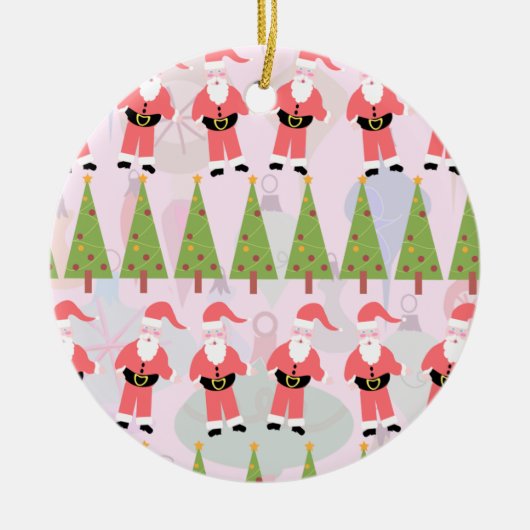 Retro Santa Keramisch Ornament (Voorkant)