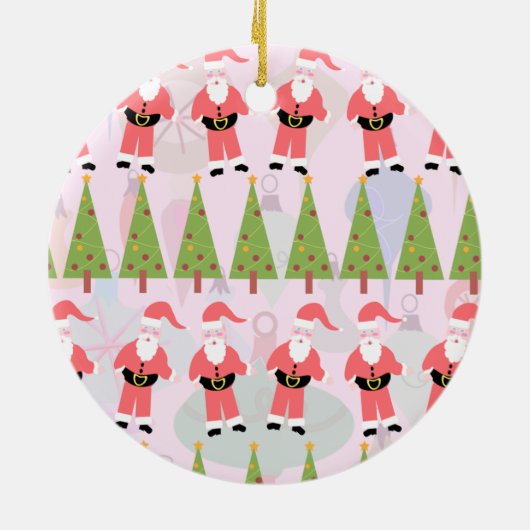 Retro Santa Keramisch Ornament (Achterkant)