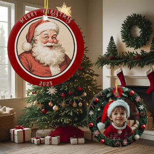  Retro Santa Keramisch Ornament