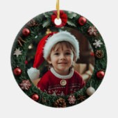 Retro Santa Keramisch Ornament (Achterkant)