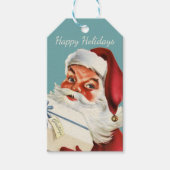 Retro Santa  kerst Cadeaulabel (Voorkant)