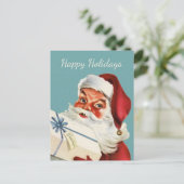 Retro Santa  kerst Feestdagenkaart (Staand voorkant)