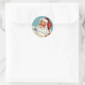 Retro Santa kerst Ronde Sticker (Tas)
