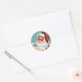 Retro Santa kerst Ronde Sticker (Envelop)