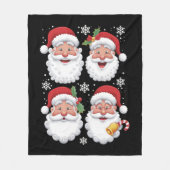 Retro Santa Kerstcadeau Kerstmis Matching Familie Fleece Deken (Voorkant)