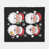 Retro Santa Kerstcadeau Kerstmis Matching Familie Fleece Deken (Voorkant (Horizontaal))
