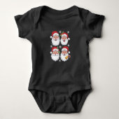 Retro Santa Kerstcadeau Kerstmis Matching Familie Romper (Voorkant)