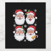 Retro Santa Kerstcadeau Kerstmis Matching Familie Wijn Etiket (Enkel label)