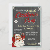 Retro Santa kerstfeest uitnodiging (Voorkant)