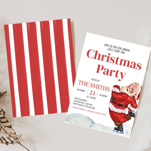  Retro Santa Kerstfeest Uitnodiging