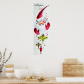  retro Santa Kerstfeestdag poster (Keuken)