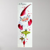 retro Santa Kerstfeestdag poster (Voorkant)