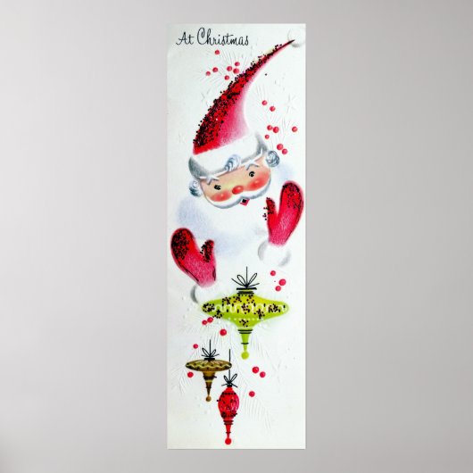  retro Santa Kerstfeestdag poster (Voorkant)